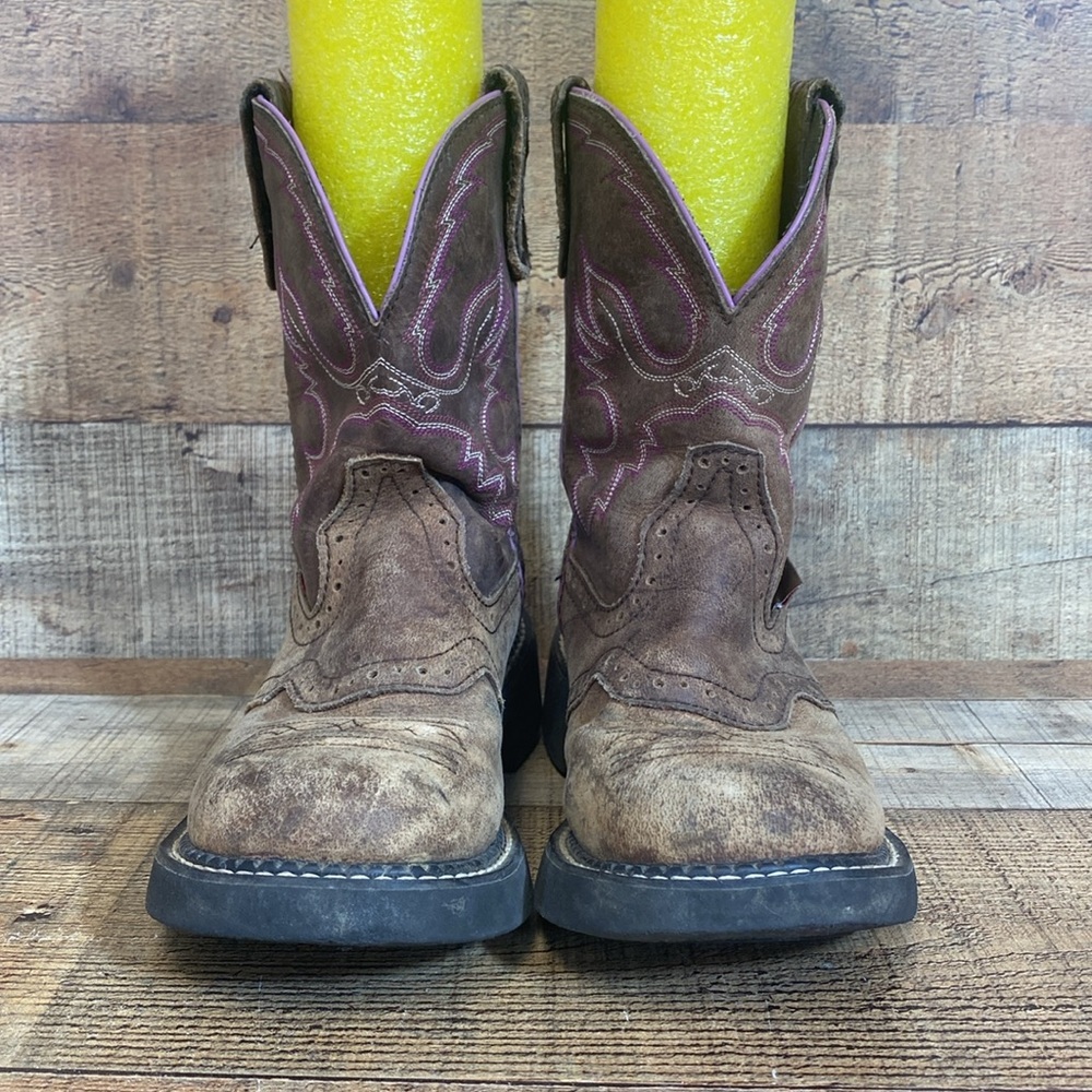 Justin Gypsy Western Boot Womens Size 6.5 B Leather Ankle Boots Round Toe Heels - Picture 2 of 13
